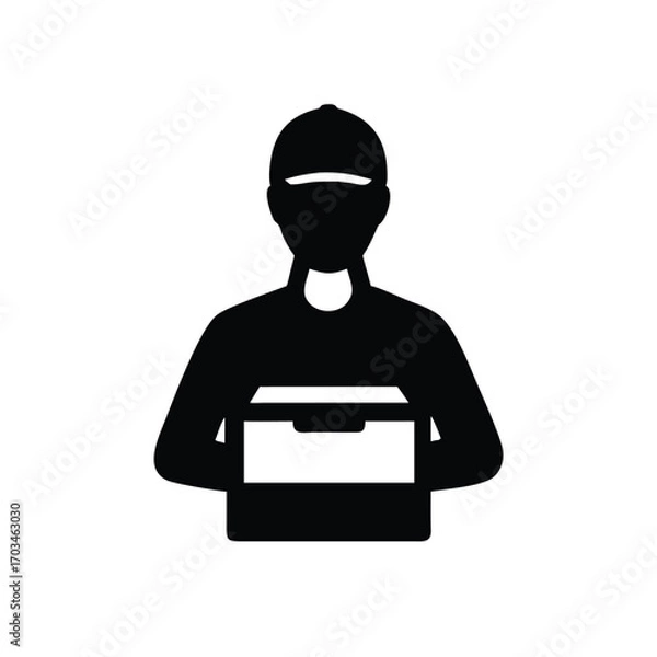 Obraz Delivery person icon holding a package