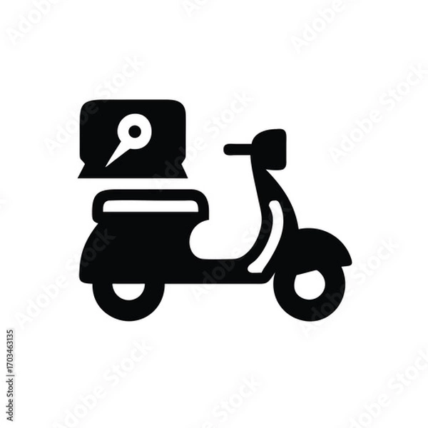 Obraz Delivery scooter icon silhouette