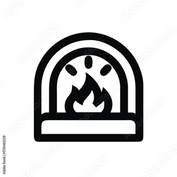 Obraz Oven with Fire Icon