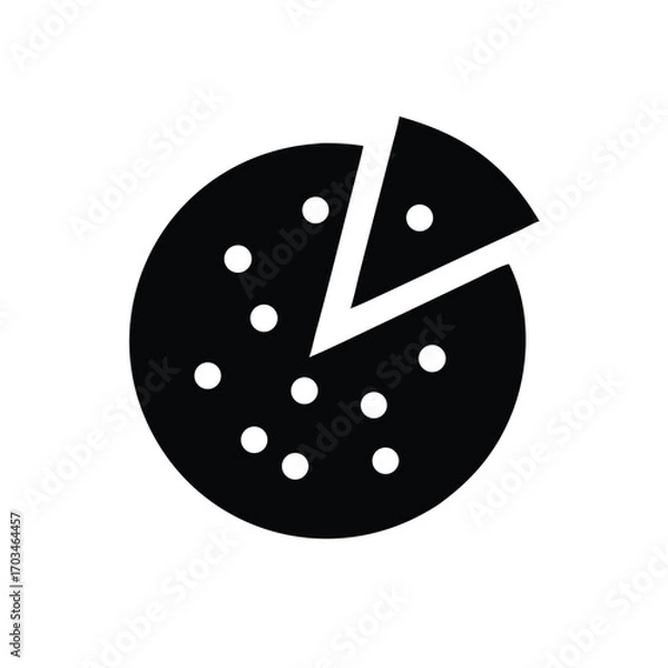 Obraz Simple Pizza Slice Silhouette Graphic Icon Design