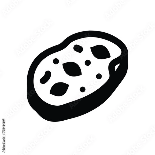 Obraz Stylized calzone or folded pizza icon