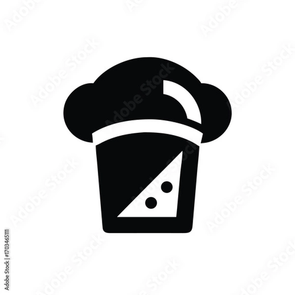 Obraz Chef Hat with Food Silhouette