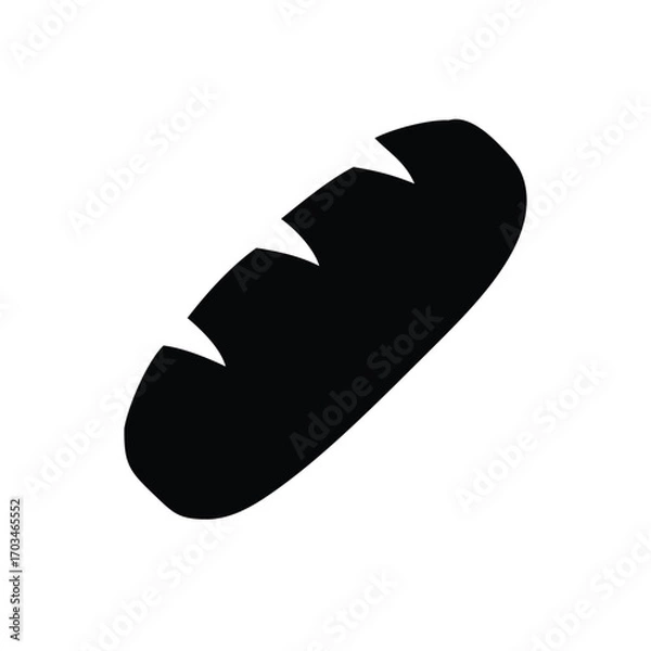 Obraz Minimalist Silhouette of a Rustic Bread Loaf