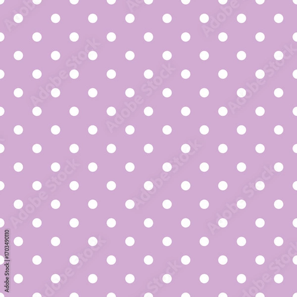 Fototapeta Small white polka dots on light violet background - retro seamless vector winter pattern for backgrounds, blogs, www, scrapbooks, party or baby shower invitations and elegant wedding cards.