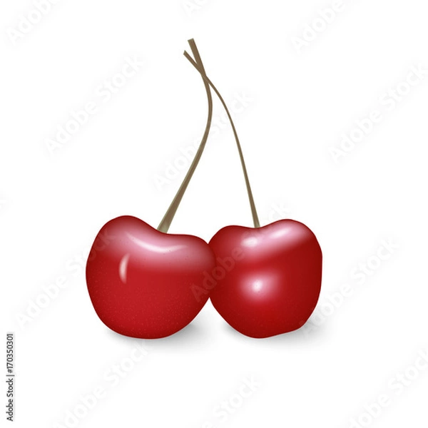 Fototapeta Cherry isolated on white background