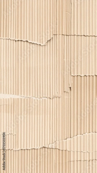 Obraz Close Up Abstract Corrugated Cardboard Texture in Neutral Brown Tones and Rough Surface
