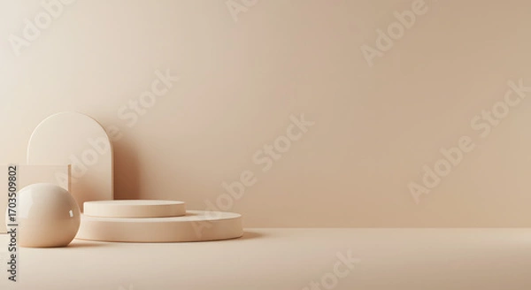 Fototapeta 부드러운 베이지톤의 포토스튜디오.