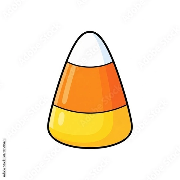 Obraz Isolated Candy Corn Sweet Treat with Gradient Layers on White Background