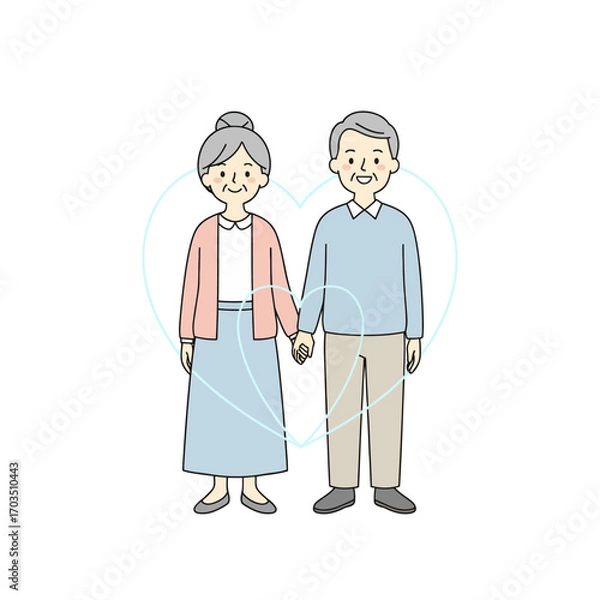 Fototapeta Elderly Couple Holding Hands