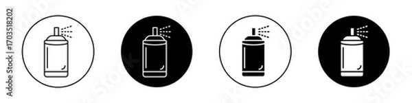Fototapeta Paint aerosol can icons pack in black and white versions for web.