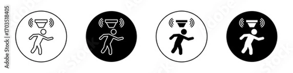 Fototapeta Motion sensor icons pack in black and white versions for web.