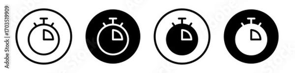 Fototapeta Duration icons pack in black and white versions for web.