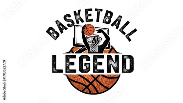 Obraz Basketball and Basketball Player Vector Silhouette Illustration Set AI EPS PNG