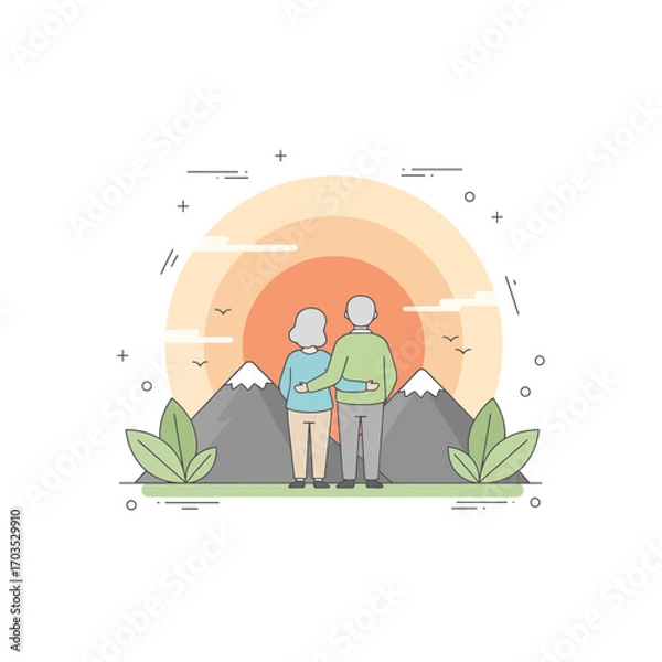 Fototapeta Elderly with Nature Harmony