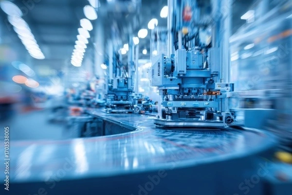 Fototapeta Automated assembly line in a modern factory