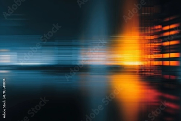 Fototapeta Abstract urban night scene with motion blur