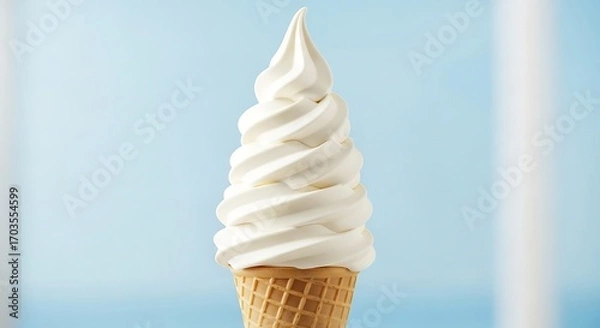Fototapeta Vanilla Ice Cream Cone Close Up.