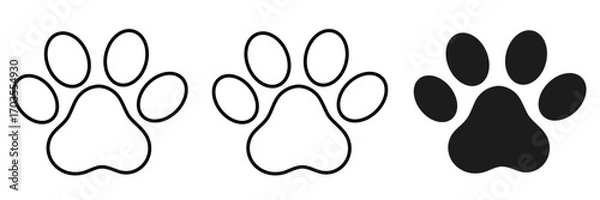 Obraz 足跡マークのアイコンイラストセット001