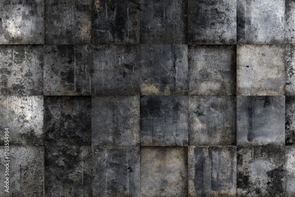 Obraz A textured pattern of square blocks.  Dark, muted tones
