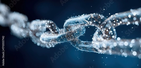 Fototapeta Abstract chain links, fluid, digital