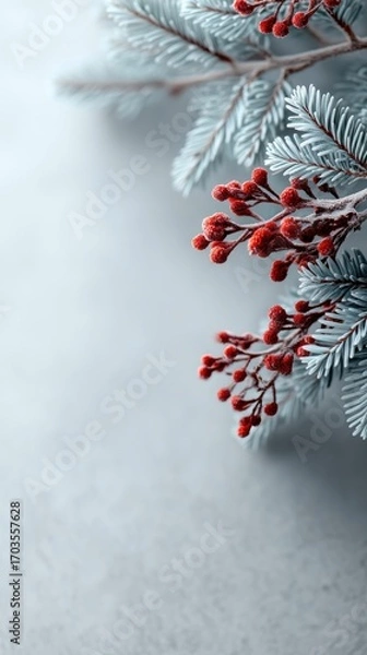 Obraz Frosted winter botanical border for seasonal designs