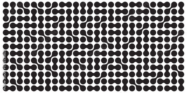 Fototapeta Metaball black and white Vector Background. Liquid morphing connected blobs template. Organic tech geometric backdrop.