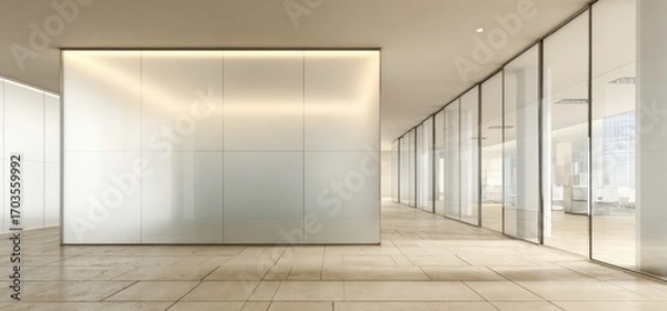 Fototapeta Modern, minimalist office hallway (1)