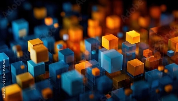 Fototapeta Abstract digital cubes (1)