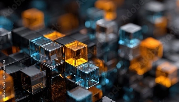 Fototapeta Abstract digital cubes (2)