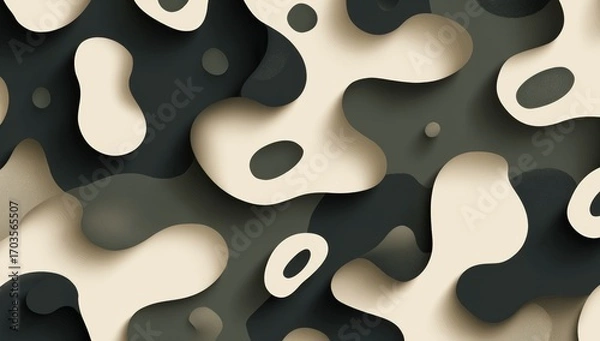 Fototapeta Abstract layered shapes, soft tones