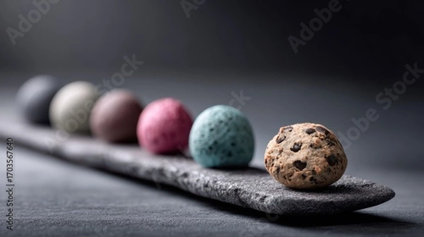 Obraz Assorted mini desserts still life on white background