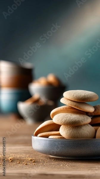 Obraz Assorted cookies on a clean plate  perfect for baking themes