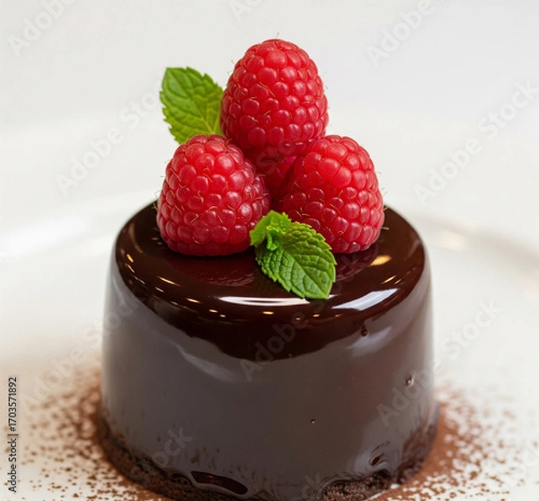 Fototapeta chocolate with raspberry