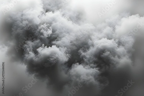Fototapeta Dramatic Close-up of Dark, Ominous Clouds in Monochrome
