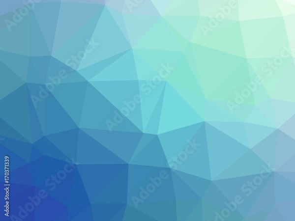 Fototapeta Abstract blue teal gradient polygon shaped background