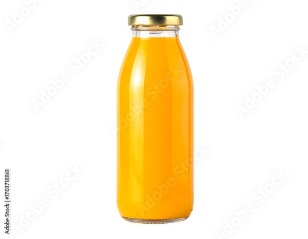 Fototapeta Orange juice in bottle isolated on a white background. . High quality photo