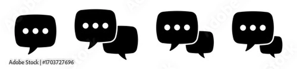 Fototapeta Chat icons and talk icons set. Speech bubbles icons collection in solid style.