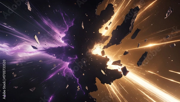 Fototapeta Galactic Rift: Light vs Shadow, Generative Ai