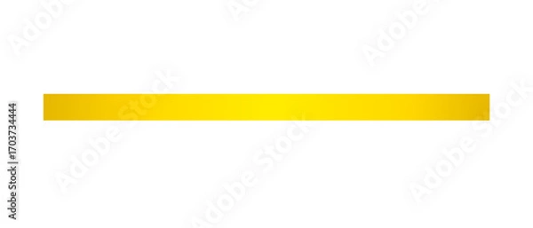 Obraz Long straight yellow ribbon isolated on transparent background. Horizontal clean ribbon in yellow color for banner design, holiday, gift boxes, greeting card, gift decoration design elements cutout