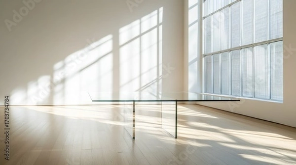 Obraz Light reflections on a glass table