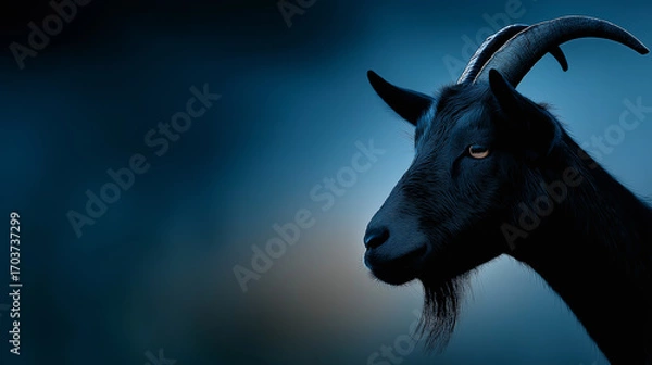 Fototapeta portrait. a silhouette of a goals head. generative ai.