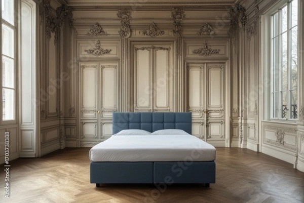 Obraz Elegant bedroom interior with modern bed design