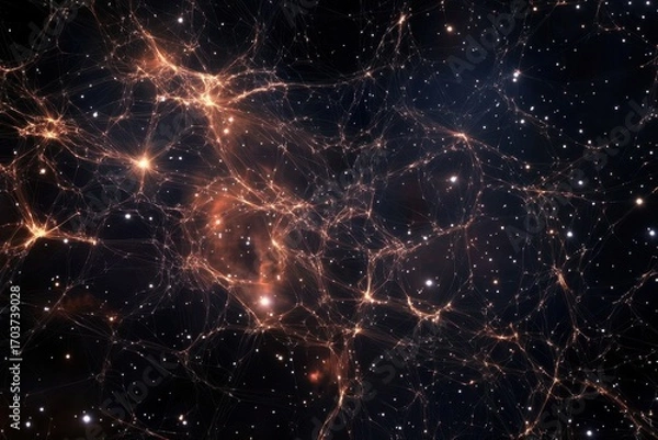 Fototapeta Cosmic web of galaxies and dark matter revealed in stunning astronomical visualization