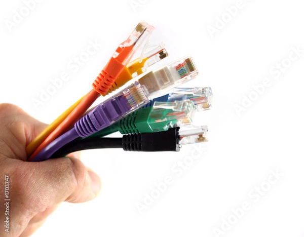 Obraz 7 colored network cables handheld