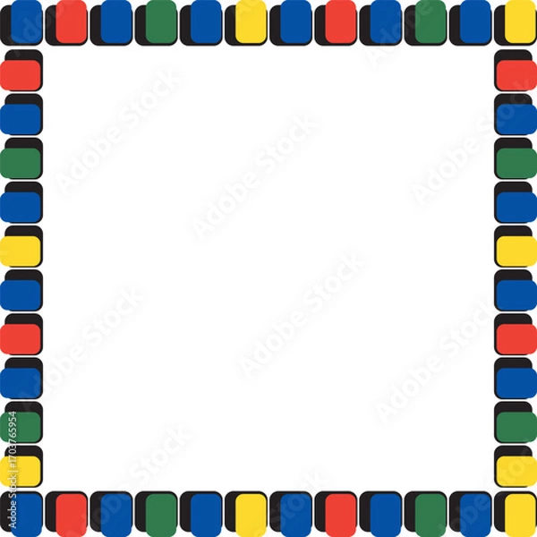 Fototapeta Vector frame for text. Modern Art graphics for hipsters. Colorful stylish geometric empty frame