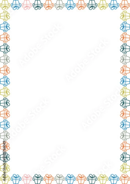 Fototapeta Gifts colorful frame. Christmas gift template. Frame with empty space for your text. Baby shower design