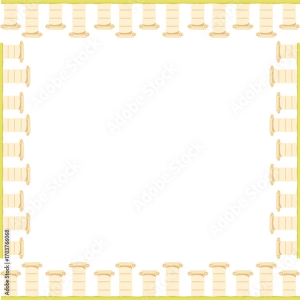 Fototapeta Column frame. Old style geometric empty rectangle frame