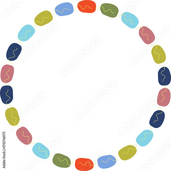 Fototapeta Doodle frame for text. Modern Art graphics for hipsters. Colorful stylish geometric empty frame