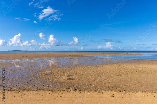 Obraz 西表島のクーラ橋付近の浜辺から見た景色、8月