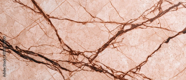 Fototapeta Statuario marble surface with intricate dark veins and beige stone background macro image